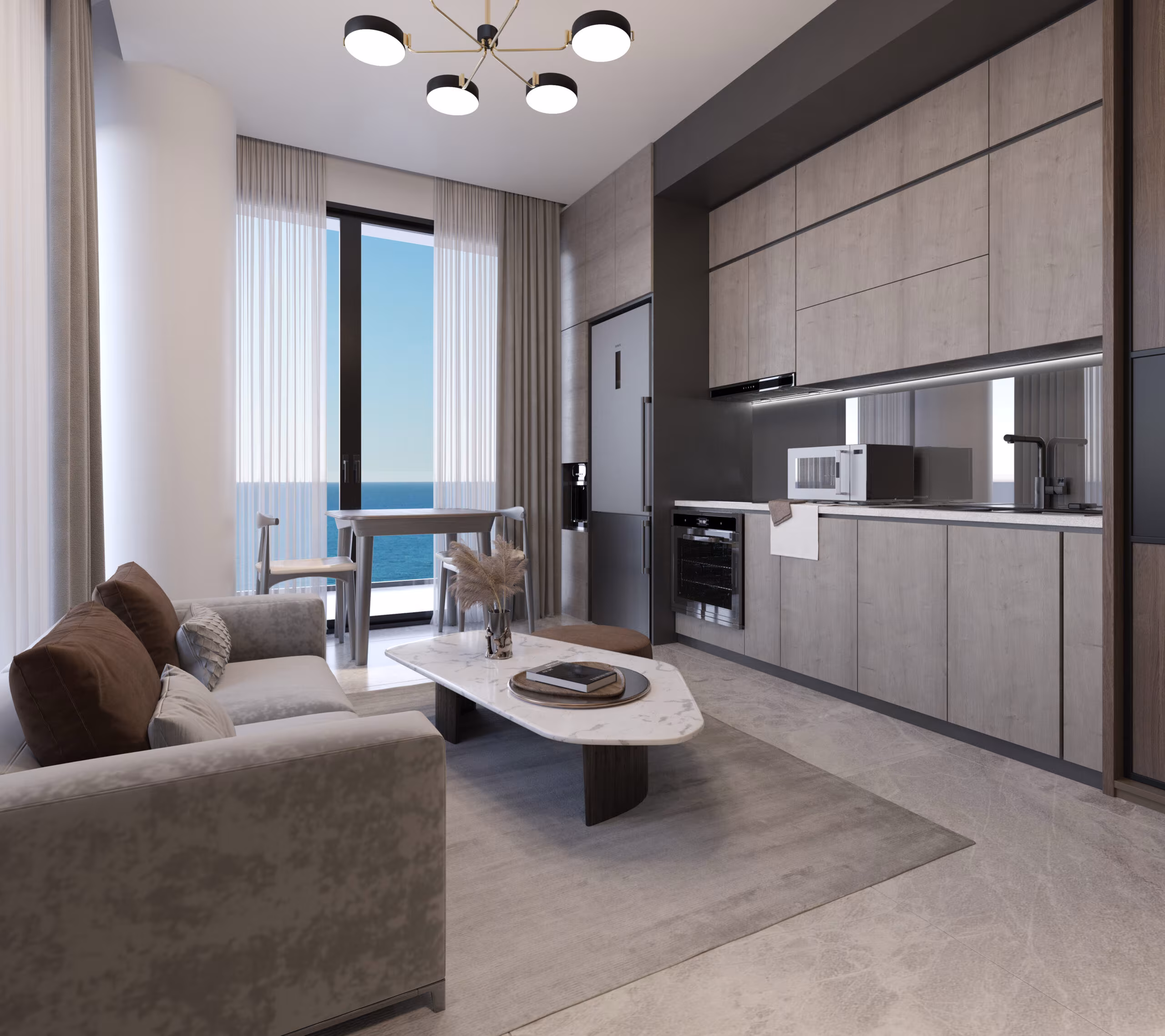 Apartament West Coast — panoramiczne okna